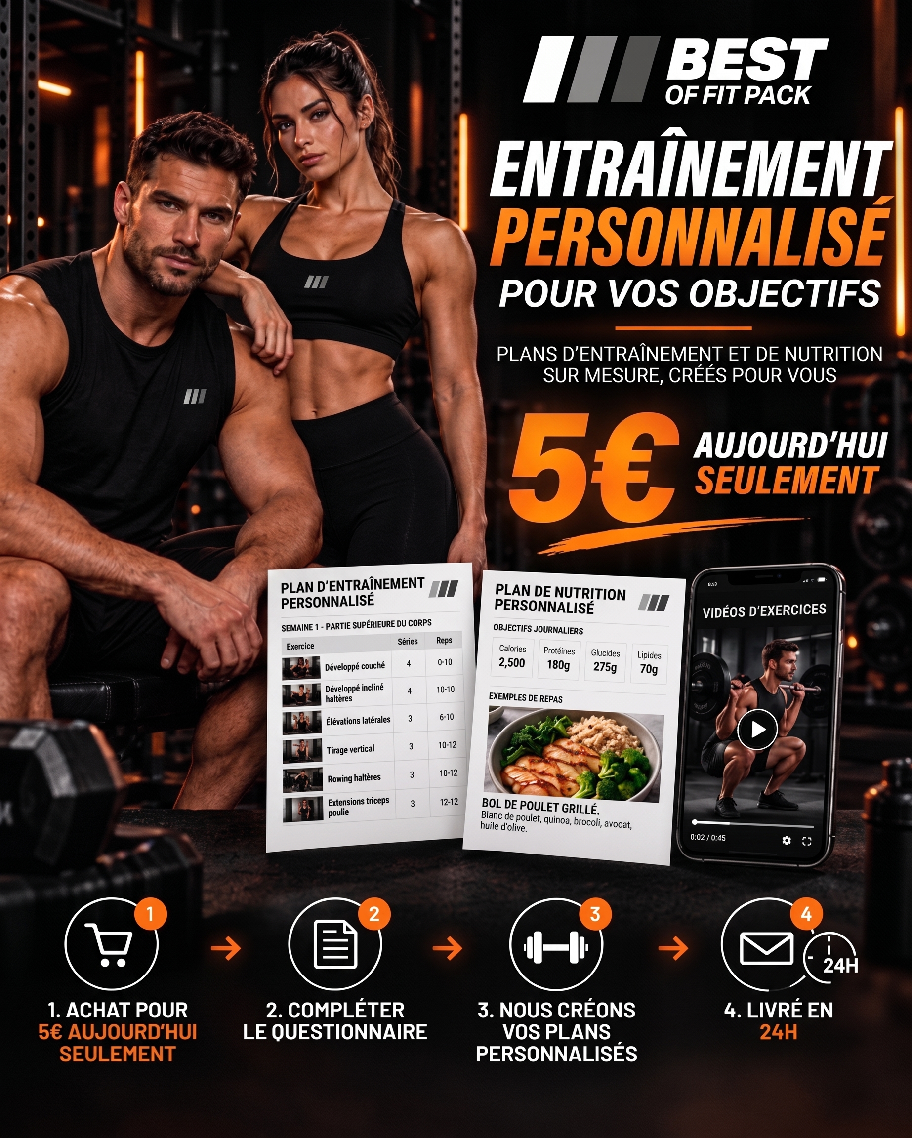 Programme d’entraînement et de nutrition personnalisé BEST OF FIT PACK
